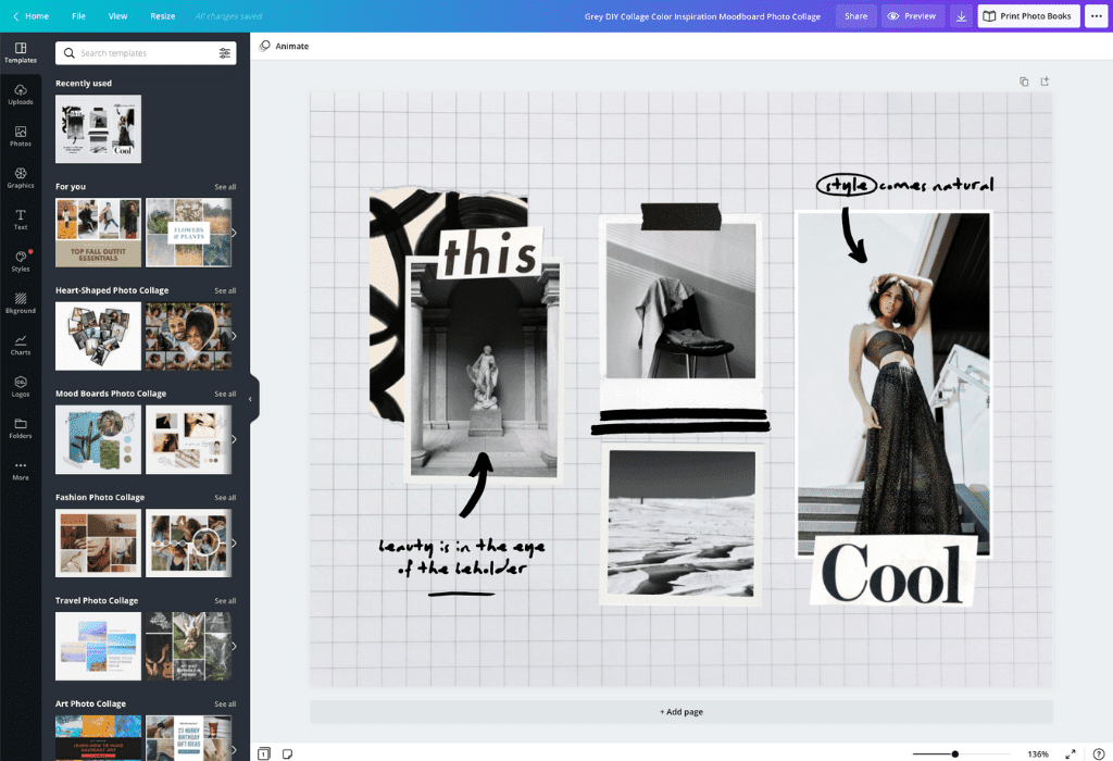 Crea tus propios scrapbooks online gratis con Canva